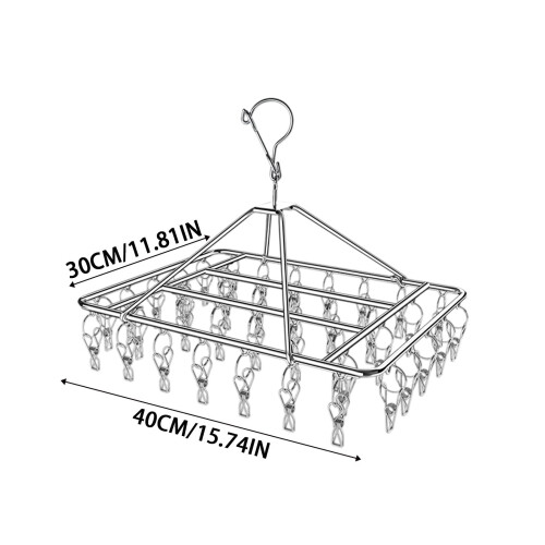 Clothes Drying Rack with 24Clips, 360 RotatableHanging for Drying Socks Clothes 1