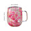 Doppelwandiger Glasbecher mit Blumenmuster, 250 ml 3