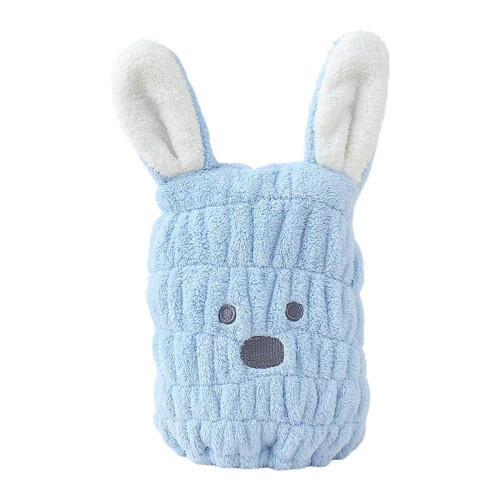 Σκούφος ντους Easter Bunny για στέγνωμα μαλλιών, παχύρρευστο, απορροφητικό μπλε 1