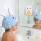 Σκούφος ντους Easter Bunny για στέγνωμα μαλλιών, παχύρρευστο, απορροφητικό μπλε 4