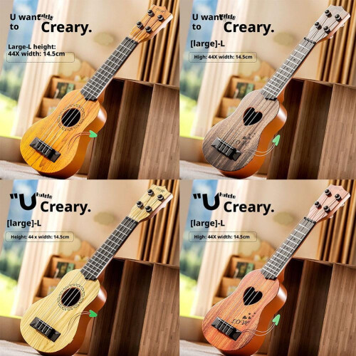 Παιδικό Ukulele, Ξύλινο Μουσικό Παιχνίδι 17 ιντσών για Αρχάριους, Εκπαιδευτικό Όργανο 2