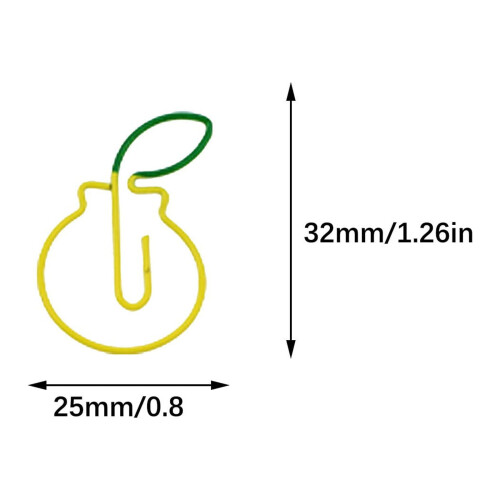 Metal Two-Tone Paper Clips, Fruit Shape, Beautifully Designed, 10 Per Pack 1