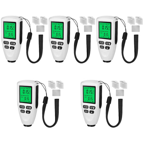 5St Auto Laklaag Dikte Meter ABS Wit Digitale Coating Gauge 2