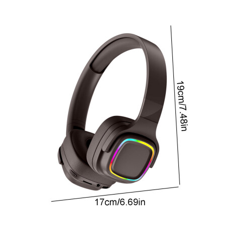 Fones de ouvido Bluetooth Penkiiy com luzes RGB e subwoofer. 2