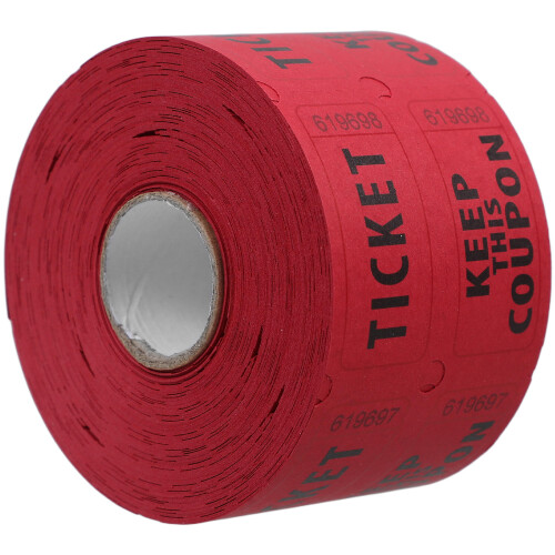 2000Pcs Perforated Red Double Roll Raffle Tickets for Holiday Events 1
