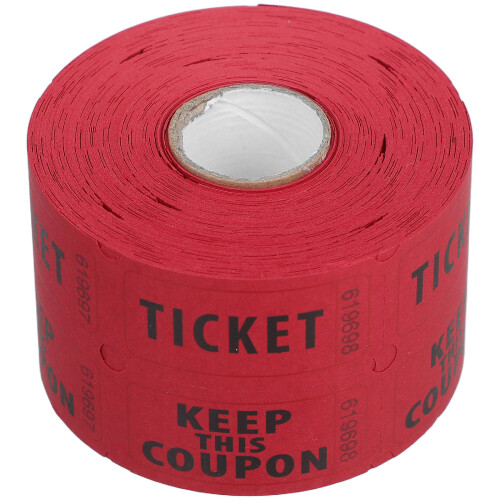 2000Pcs Perforated Red Double Roll Raffle Tickets for Holiday Events 2