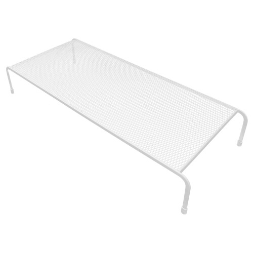 2Pcs White Metal Desktop Monitor Stand Mesh Computer Riser 1