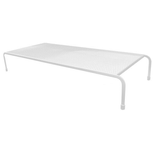 2Pcs White Metal Desktop Monitor Stand Mesh Computer Riser 2