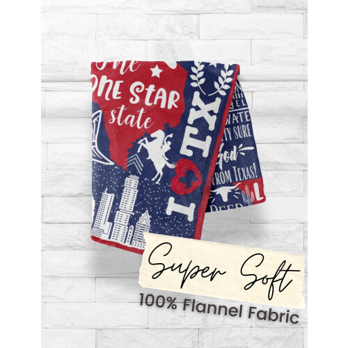 Texas-tema flanneltæppe 50x60 tommer 1