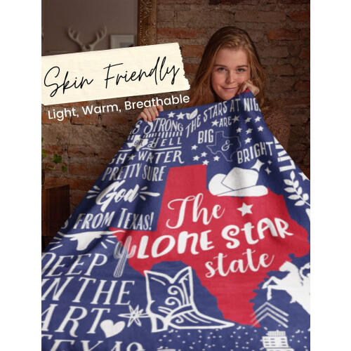 Texas-tema flanneltæppe 50x60 tommer 2