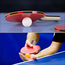2pcs 7-Layer Wood Ping Pong Paddles Set with Balls & Carry Case