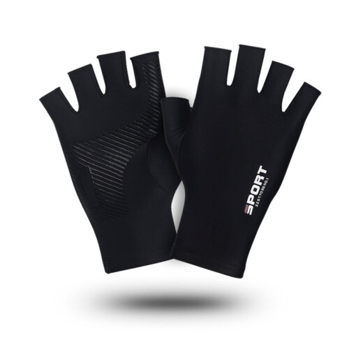 Cycling Gloves Half-Finger Solid Color High Elastic 1