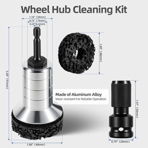 Silver Wheel Hub Rust Removal Kit with 5 Grinding Discs and 1
