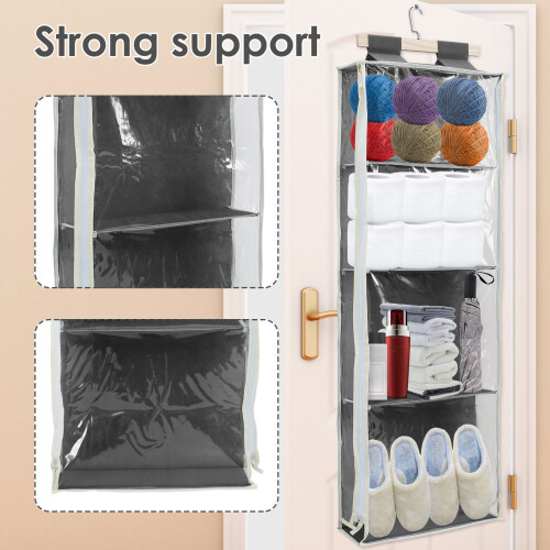 Hanging Yarn Organizer with 4 Clear Zippered Pockets 2