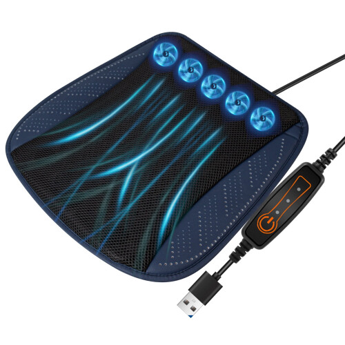 Cooling Seat Cushion USB Fan Breathable Ventilated 2
