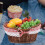 Portable Picnic Basket Wicker Brown Red Checkered 1 Pc 8