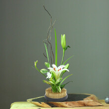 454 Needles Round Flower Kenzan Copper Needle Holder, 9.5x3.1cm