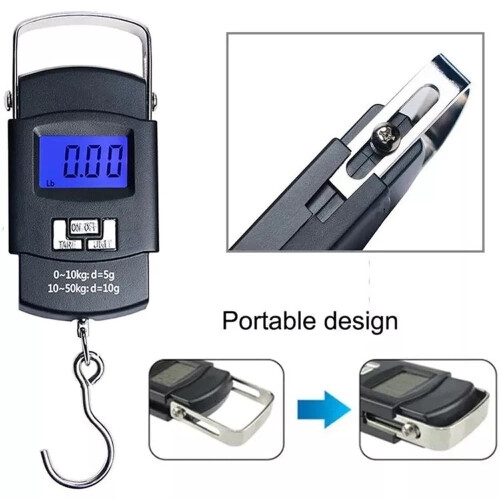 Digital Hanging Scale 50kg Portable with Retractable Handle 2