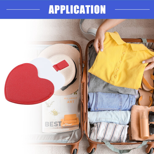 Stainless Steel Heart Mirror with PU Leather Case Dark Red 2