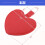 Stainless Steel Heart Mirror with PU Leather Case Dark Red 4