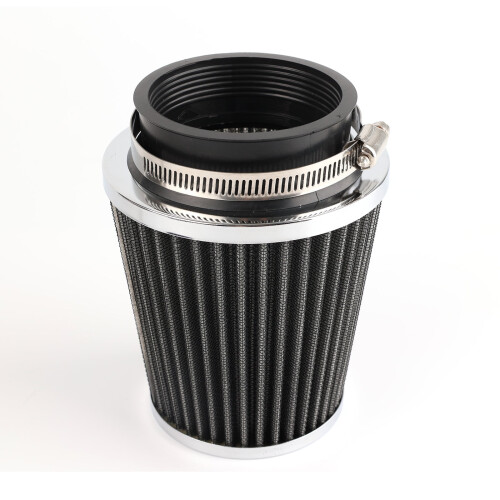 3" Car Engine High Flow Inlet Cold Air Intake Dry Filter Cone Replacement Silver 1