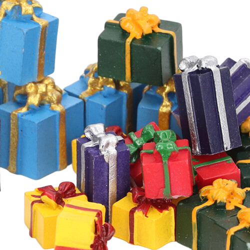 Dollhouse Christmas Present Boxes Resin 25 pcs 1:12 scale 1
