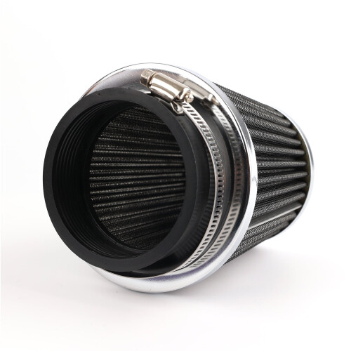 3" Car Engine High Flow Inlet Cold Air Intake Dry Filter Cone Replacement Silver 2