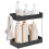 Bathroom Kitchen Storage, Under Sink Shelf Organizer with 4 Hooks, 2-Tier 4