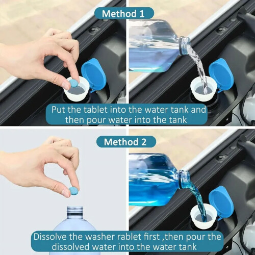 Car Windshield Washer Fluid Concentrated Tablets Solid Effervescent Wiper Tablet for Car Room Kitchen Window Glass Cleaning 2