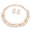 Conjunto de colar e brincos feminino Soumake2Pcs com pérolas sintéticas e strass. 7