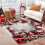 Christmas Snowflake Area Mat Red Gold White 1 Piece 8
