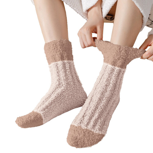 Dame Fluffy House Socks Bløde, Fuzzy Thermo Crew 1