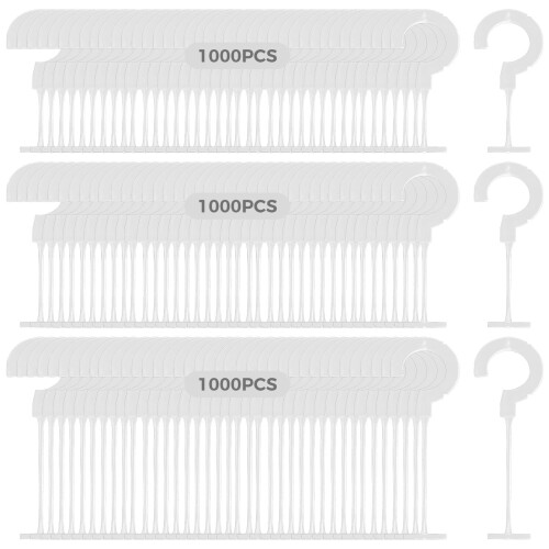 Plastic J-Hook Fasteners 3000 pcs 1 1.4 1.8 inch 1