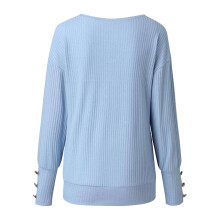 Women's V-Neck Long-Sleeve Knit Sweater Lightweight Stretch