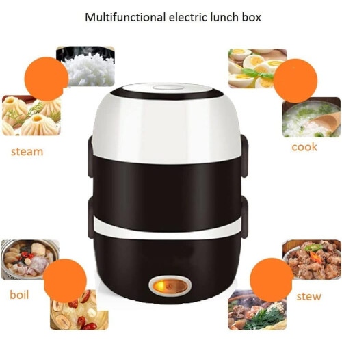 Ηλεκτρικό θερμαινόμενο Bento Box 3 στρώσεων (2L, 110V/200W) με μπολ, καπάκια, δοσομετρικό 2