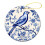 Ceramic Christmas Ornament Blue White Bird Flower Design 3 5