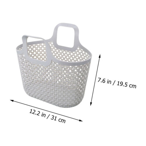 BESTONZON 2Pcs Hollow Plastic Bathroom Basket with Ergonomic Handle for Storage Use 1