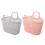 BESTONZON 2Pcs Hollow Plastic Bathroom Basket with Ergonomic Handle for Storage Use 4