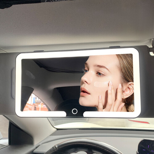 LED Sun Visor Makeup Mirror with 3 Light Modes, Rechargeable & Dimmable – Compatible with All Vehicles 2
