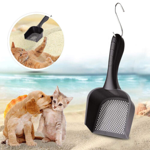 Καθαριστικό κατοικίδιων Comfort Grip, στιβαρή κουτάλα άμμου γάτας PP για μακράς 1