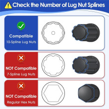 10-Keil-Radmutternschlüssel, für Bimecc 10-Keil-Radmuttern und Radschrauben zum Entfernen Von Aftermarket-Radmutternsicherungen (3er-Packung)