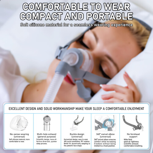 N5B Nasal Mask with Soft and Elastic Headgear, Lightwright and Compact 1