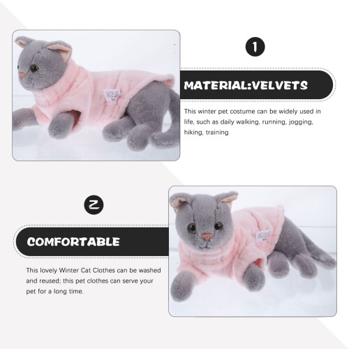 Washable Coat Clothes Set Soft Comfortable Pet Apparel for Cats 2