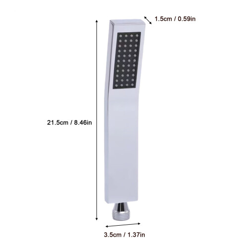 Handheld Rectangular Shower Head 8.5 x 1.4 x 0.6 in 2
