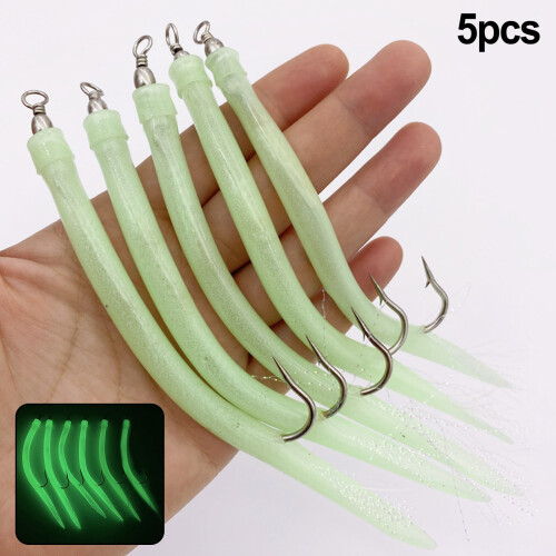 5 τεμάχια Codfishfishing Eel Tube Jig bait shank offset hook hook hook 2