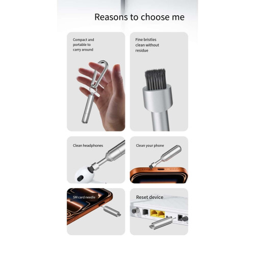 -Purpose Functional Cleaning Brush Tool for SIM Card Removal and Electronic Device 2
