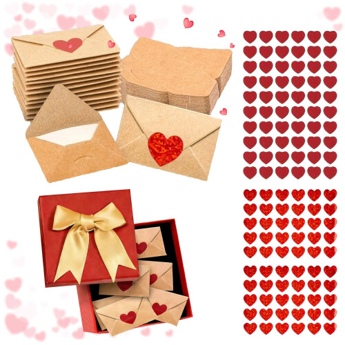 DIY Love Envelopes Box with Mini Blank Cards and Heart 1