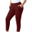 Wine Plus Size Women's Pants Elastic Waist Ankle-Length 7