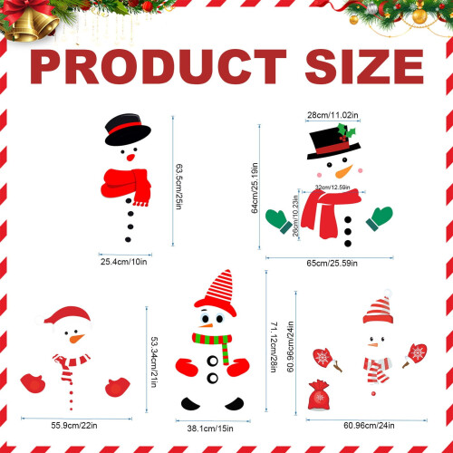 Christmas Snowman Refrigerator Magnets Set 12pcs 2