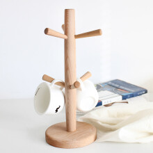Holziger Baumform-Becherhalter mit 6 Haken, 31 cm Küchenbecherhalter